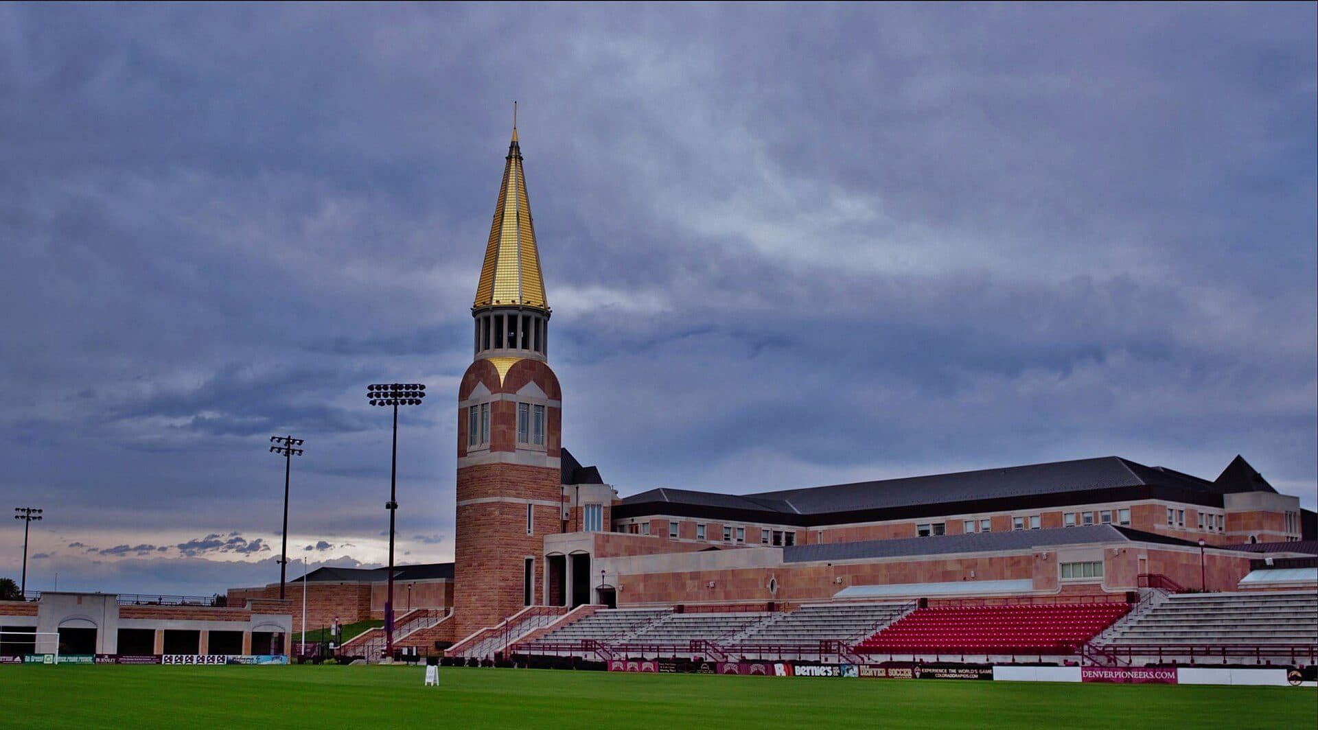 The Daniel L. Ritchie Center for Sports and Wellness at the University of Denver, a red brick building with a tall tower